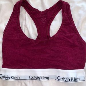 Maroon Calvin Klein racerback bra